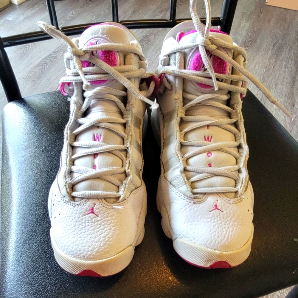 Nike Air Jordan Shoes Youth  Platinum Fuchsia 6 Rings 323399-011 size 5Y
